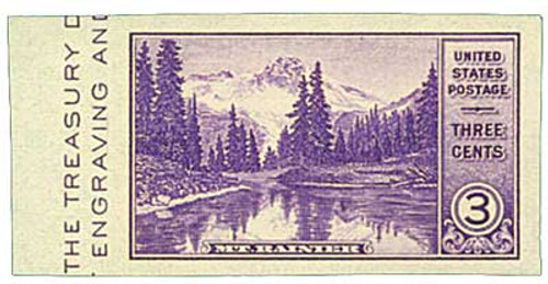 770a  - 1935 3c Mt. Rainier, no gum, imperf single