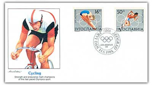 59114F  - 1984 Yugoslavia Combo Cover -- Cycling