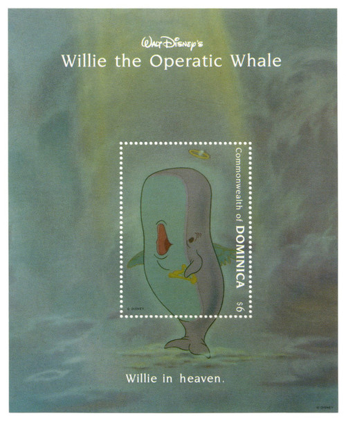 MDS265C  - 1993 Disney's Willie the Opera Whale, Mint Souvenir Sheet, Dominica