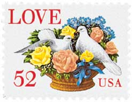 2815  - 1994 52c Love Series: Dove and Roses