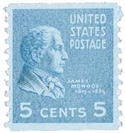 845  - 1939 5c James Monroe, bright blue