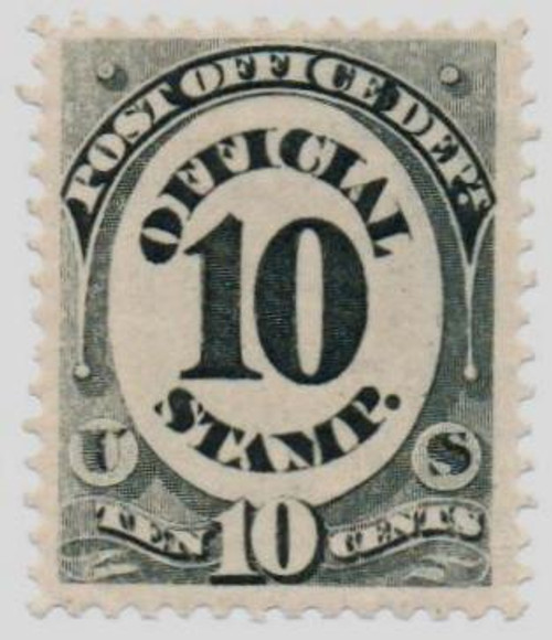 O51  - 1873 10c Black, Post Office Department, Hard Paper