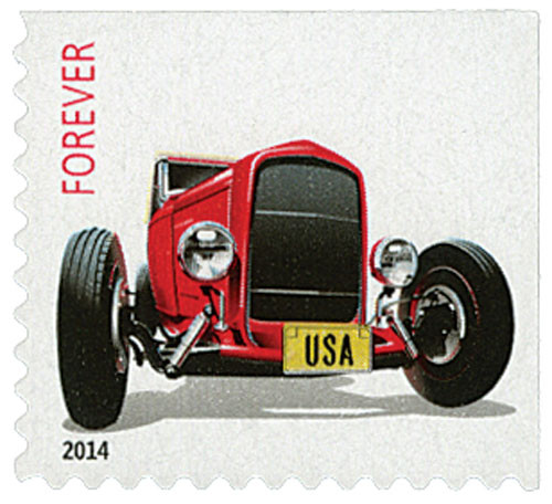 4909  - 2014 First-Class Forever Stamp - Hot Rods: Front of 1932 Ford "Deuce" Roadster