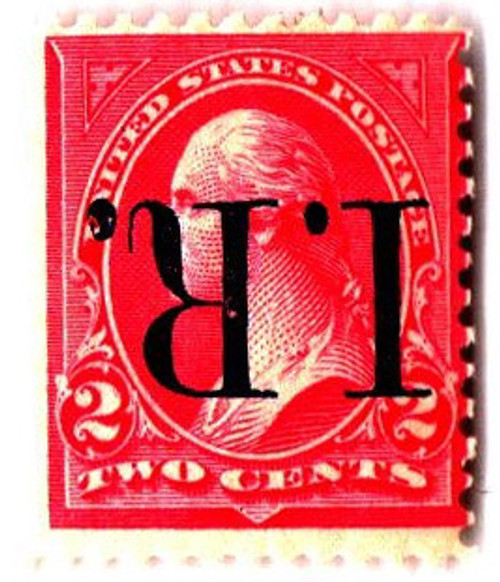 R155c  - 1898 2c US Internal Revenue Stamp -type III, blue overprint,  pink