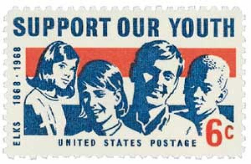1342a  - 1968 6c "Support Our Youth" - Elks