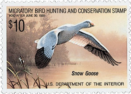 RW55  - 1988 $10.00 Federal Duck Stamp - Snow Goose