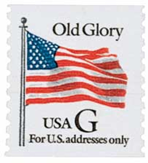 2889  - 1994 32c G-rate Old Glory, black "G", coil
