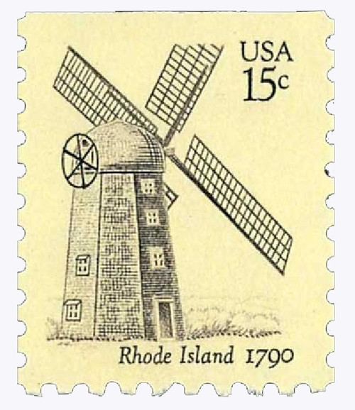 1739  - 1980 15c Windmills: Rhode Island