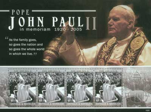 M10554  - 2010 Antigua Pope John Paul II 4v M