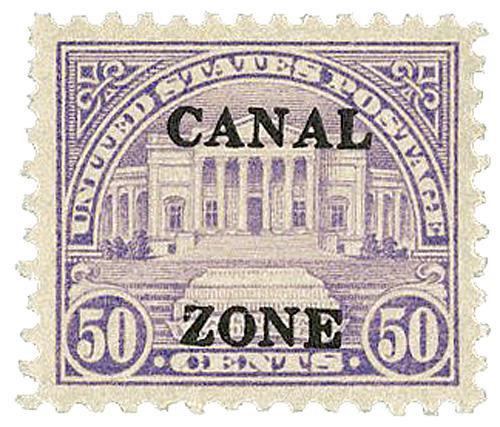 CZ94  - 1928 50c Canal Zone - Arlington Amphitheatre, Type B Overprint, Lilac