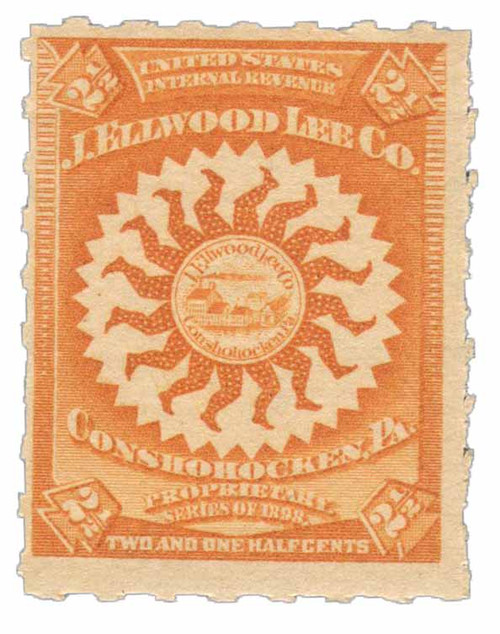 RS293p  - 1898-1900 2 1/2c Proprietary Medicine Stamp - orange, Hyphen Hole