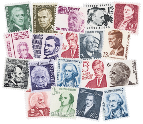 1278-95  - Complete Set, 1965-78 Prominent Americans Series 21V 1c-$5