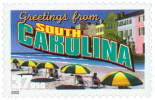 3735  - 2002 37c Greetings from America: South Carolina