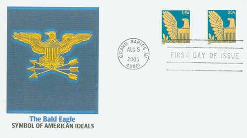 3798a  - 2005 ND (25c) Presorted Eagle (Blue) Coil FDC