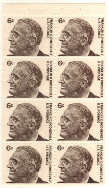 1284b  - 1967 6c Franklin D. Roosevelt, pane of 8