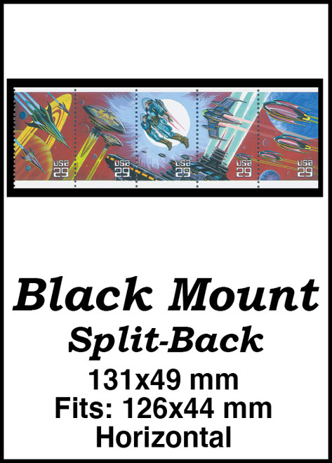 MM6017  - 131x49mm 2 Horizontal Black Split-Back Mounts