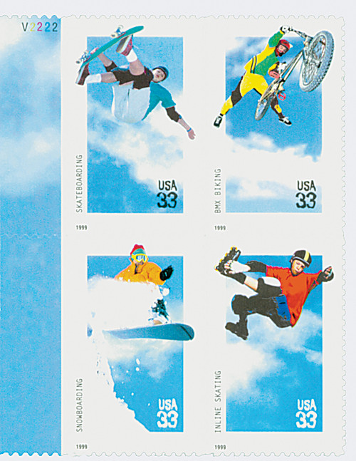 3324a  - 1999 33c Xtreme Sports, block of 4 stamps