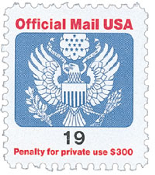O147  - 1993 19c Red, Blue and Black, Official Mail