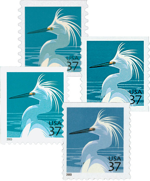 3829/3830D  - 2003-2004 37c Snowy Egret, collection of 4 stamps