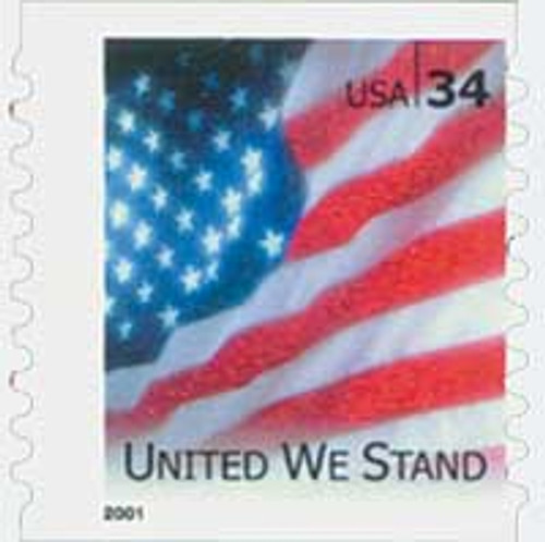 3549B - 2002 34c United We Stand, booklet stamp - Mystic Stamp Company