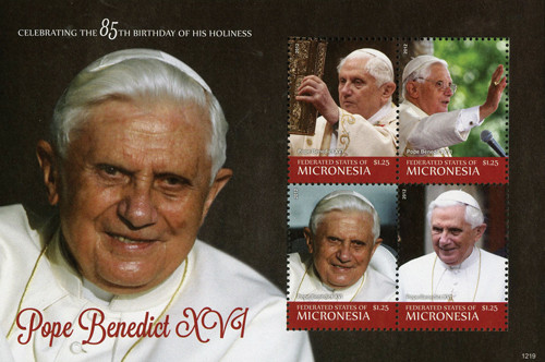 M11128  - 2012 Micronesia Pope Benedict 85th b'day
