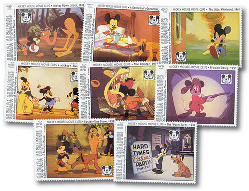 MDS348A  - 1993 Disney Celebrates Mickey's 65th Anniversary, Mint, Set of 8 Stamps, Grenada Grenadines