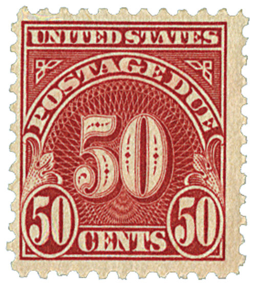 J76  - 1930 50c Postage Due Stamp - carmine