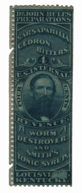 RS42d  - 1878-83 1c Proprietary Medicine Stamp - black, watermark 191R