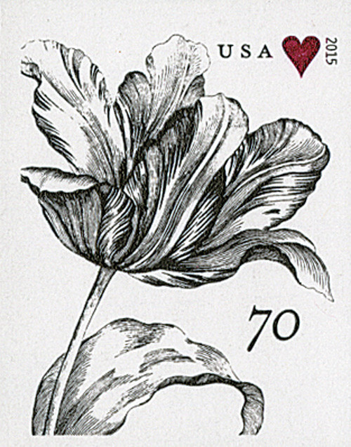 4960a  - 2015 70c Imperf Engraved Vintage Tulip