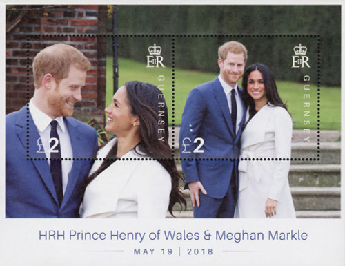 M12288  - 2018 £2 Prince Harry and Meghan Markle Engagement souvenir sheet of 2
