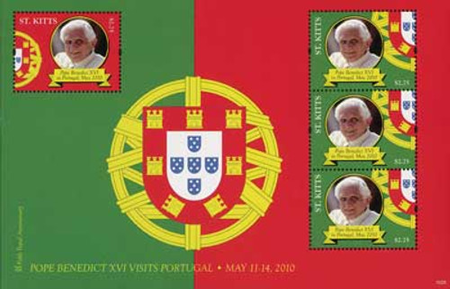 M10800  - 2010 St. Kitts Pope Benedict XVI 4v Mint