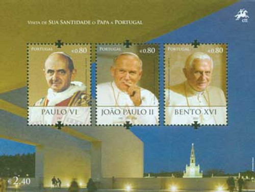 M10645  - 2010 Portugal Popes 3v Mint