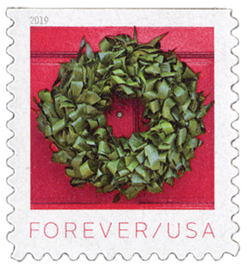 5424  - 2019 First-Class Forever Stamp - Contemporary Christmas: Aspidistra Wreath