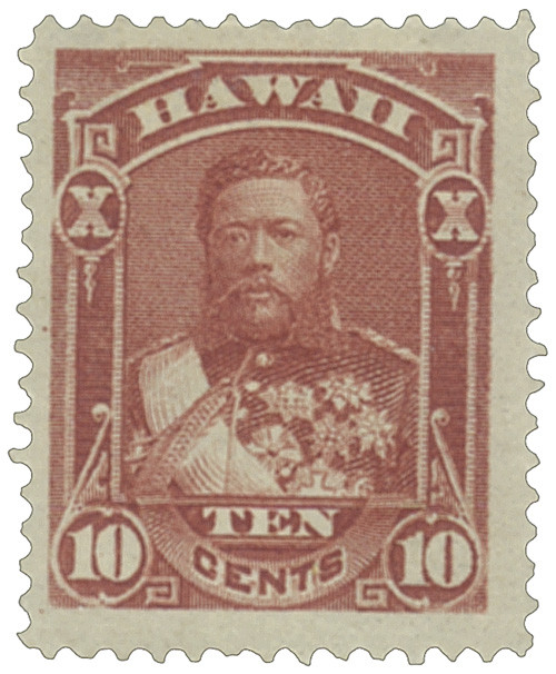 H44  - 1883-86 10c Hawaii, red brown,perf 12,wove paper