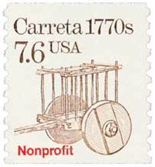 2255  - 1988 7.6c Transportation Series: Carreta, 1770s