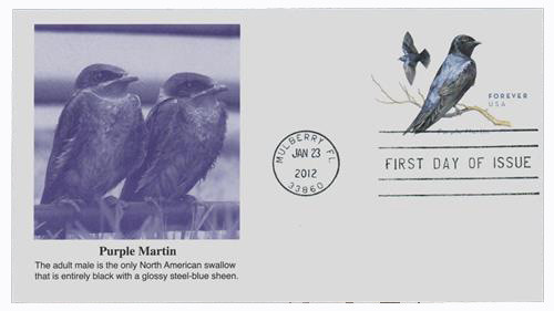 U677  - 2012 45c Purple Martin St. Envelope
