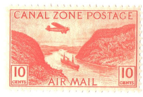 CZC9  - 1931 10c Canal Zone Airmails - Gaillard Cut, yellow brown