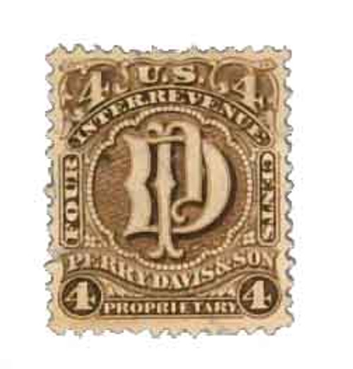RS81a  - 1862-71 4c Proprietary Medicine Stamp - brown, old paper
