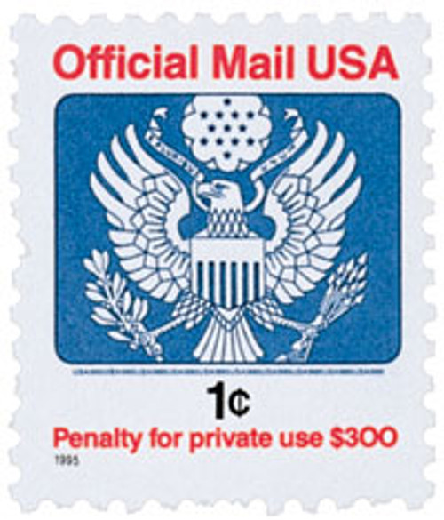 O154  - 1995 1c Red, Blue and Black, Official Mail