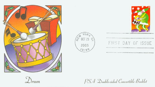 3822b  - 2003 37c Santa w/Drum PSA Convertible FDC