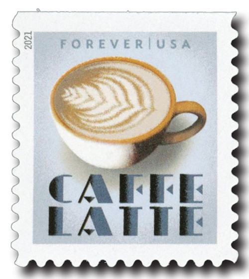 5569  - 2021 First-Class Forever Stamp - Espresso Drinks: Caffe Latte