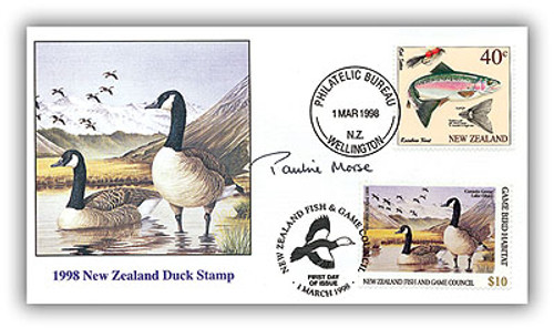 594421  - 2004 1998 NZ Signed FDC w/Info & Artist Card