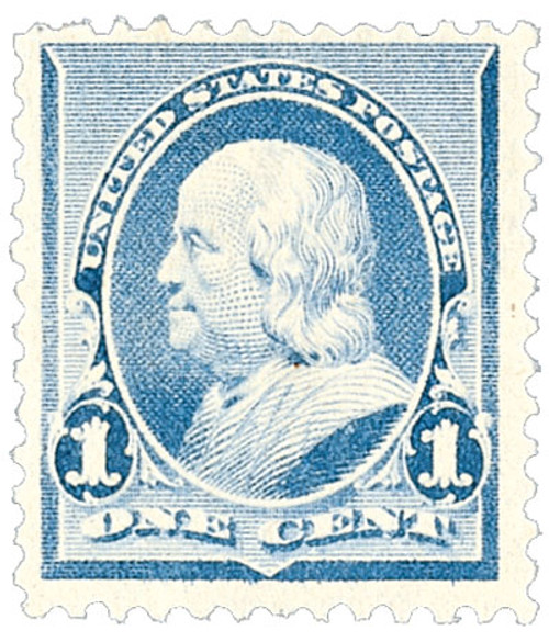 219  - 1890 1c Franklin, dull blue