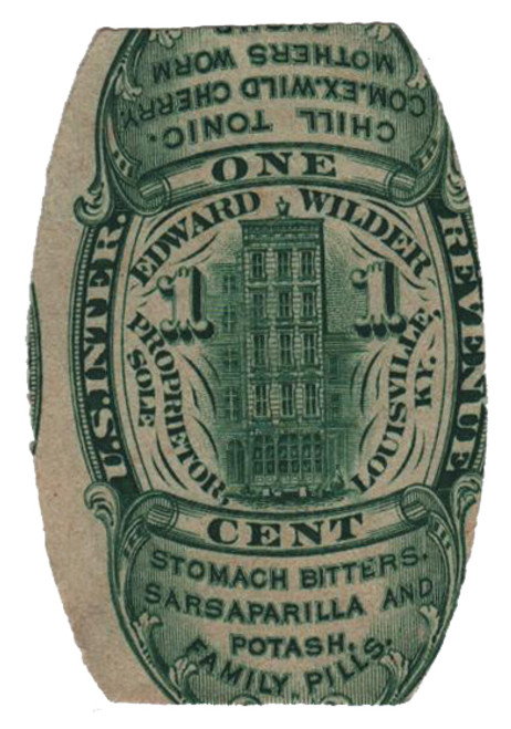 RS266d  - 1878-83 1c Proprietary Medicine Stamp - green, watermark 191R