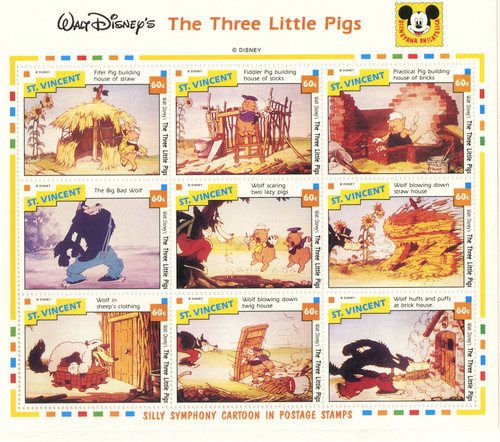 MDS451G  - St. Vincent Three Little Pigs 9/sheetlet
