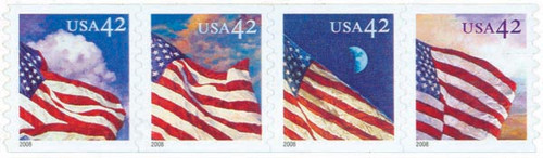 4240-43  - 2008 42c Flags 24/7, 8 1/2 vertical perf