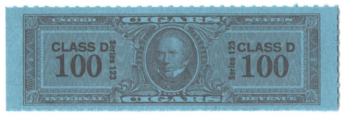 TC2460a  - 1953, 100 Cigar Revenue Tax Stamps - Class D, Series 123