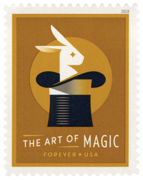 5301  - 2018 First-Class Forever Stamp - The Art of Magic: Rabbit in the Hat
