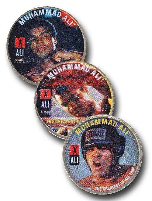 MCN002  -  Muhammad Ali Coloriazed Quarters, Three Different Designs