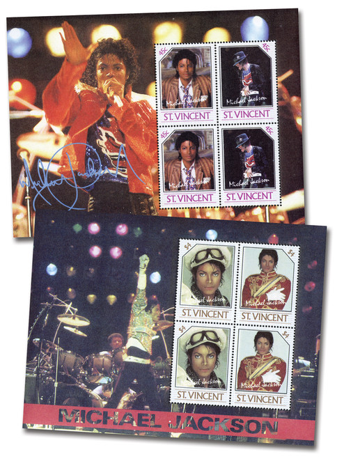 M12474  - 1985 St Vincent, Michael Jackson 2 Souvenir Sheets